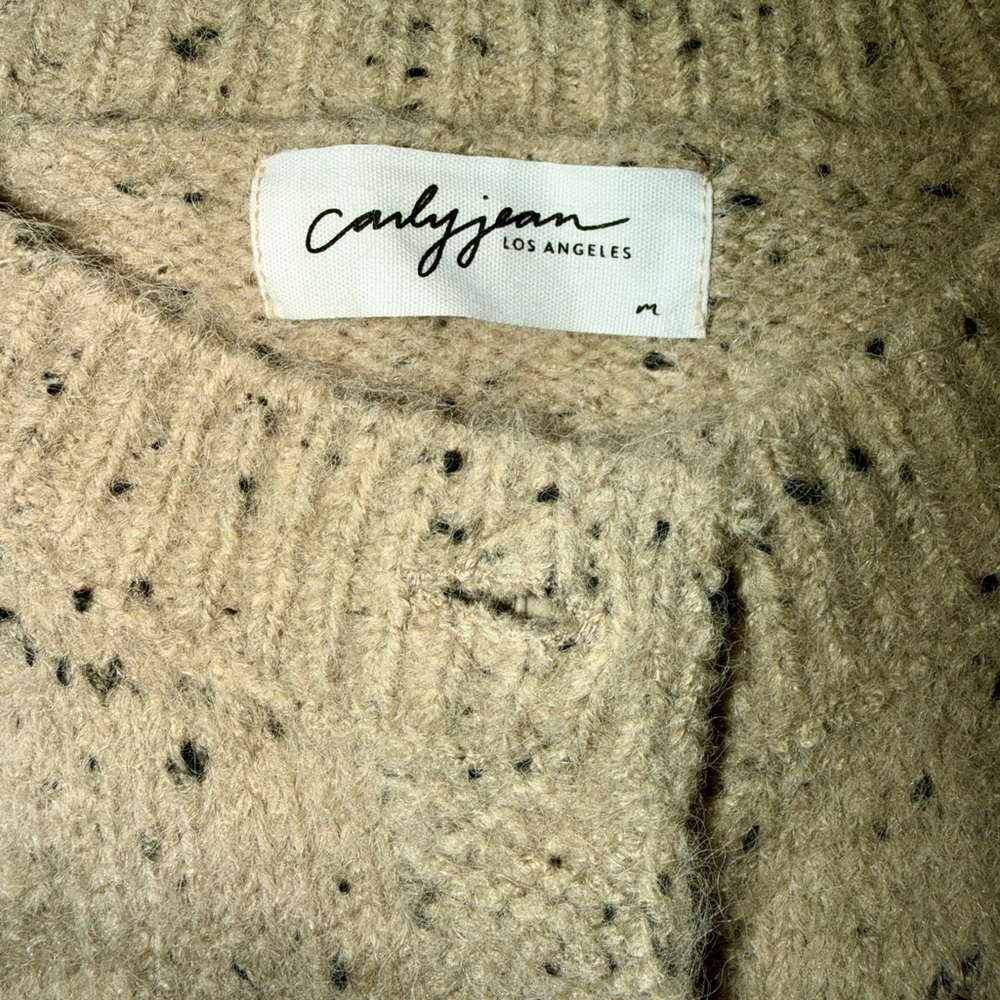 Carly Jean Los Angeles Speckled Tan Cardigan - Picture 2 of 3